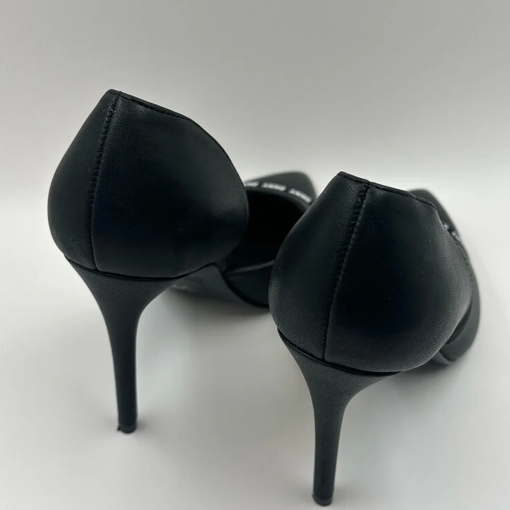 DKNY monogram spell out logo black stiletto 4” heels shoes women’s pumps size 7 - Picture 7 of 10